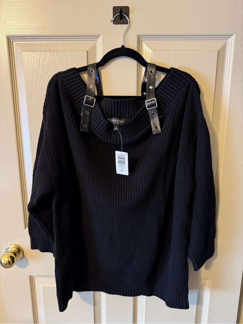 torrid Nightfall Buckle Strap Off-Shoulder Sweater - Picture 2 of 4
